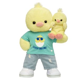 Sunshine Cuddles Chick Stuffed Animal Chick Magnet &   Mini Beans® Gift Set